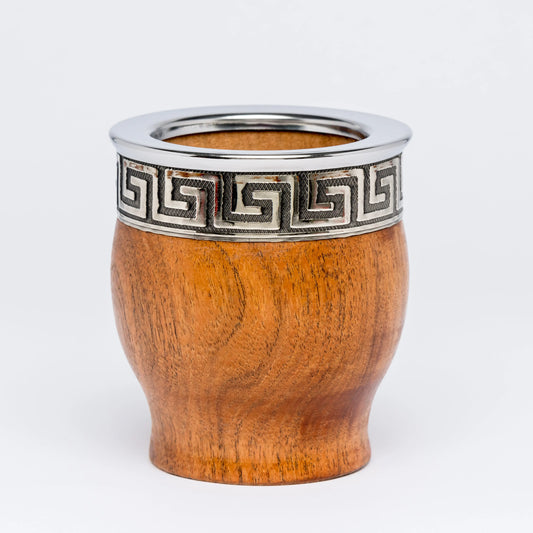 Imperial wooden mate gourd with maze band